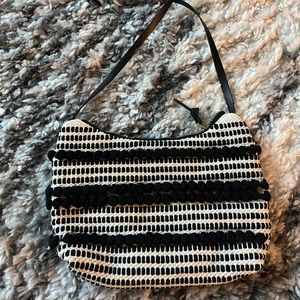 Jacquard-Weave Shoulder Purse